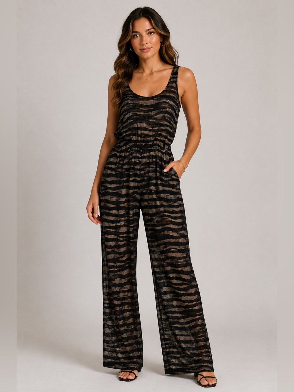 Alexis Jumpsuit Size Small  Women‎  Black & Beige